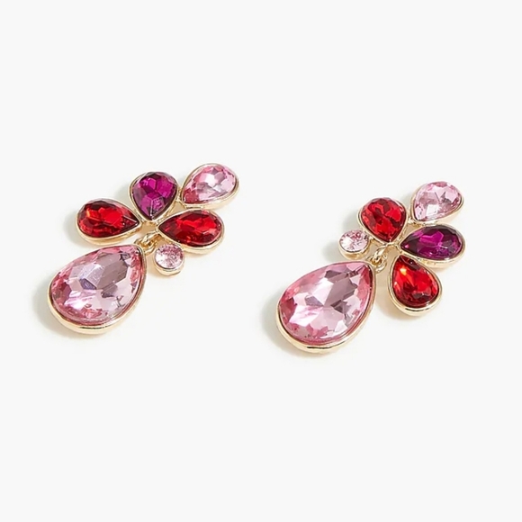J. Crew Crystal Petal Statement Earrings - Picture 1 of 3